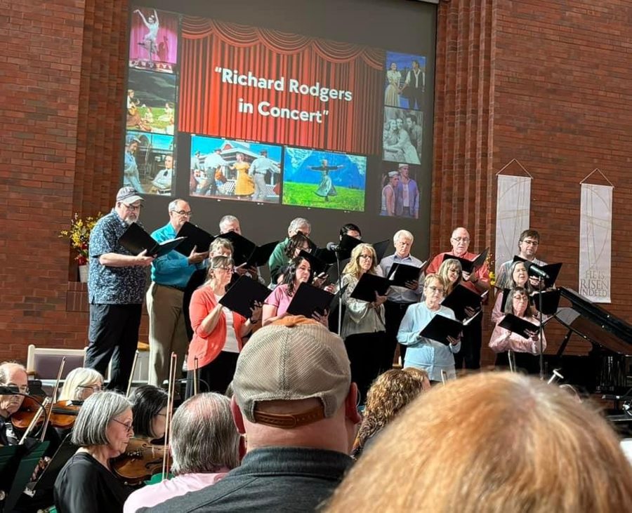 The choir and orchestra at First Presbyterian, spring 2024